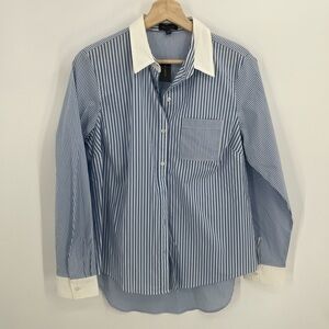 The Limited Blue and White Striped Button Down Shirt